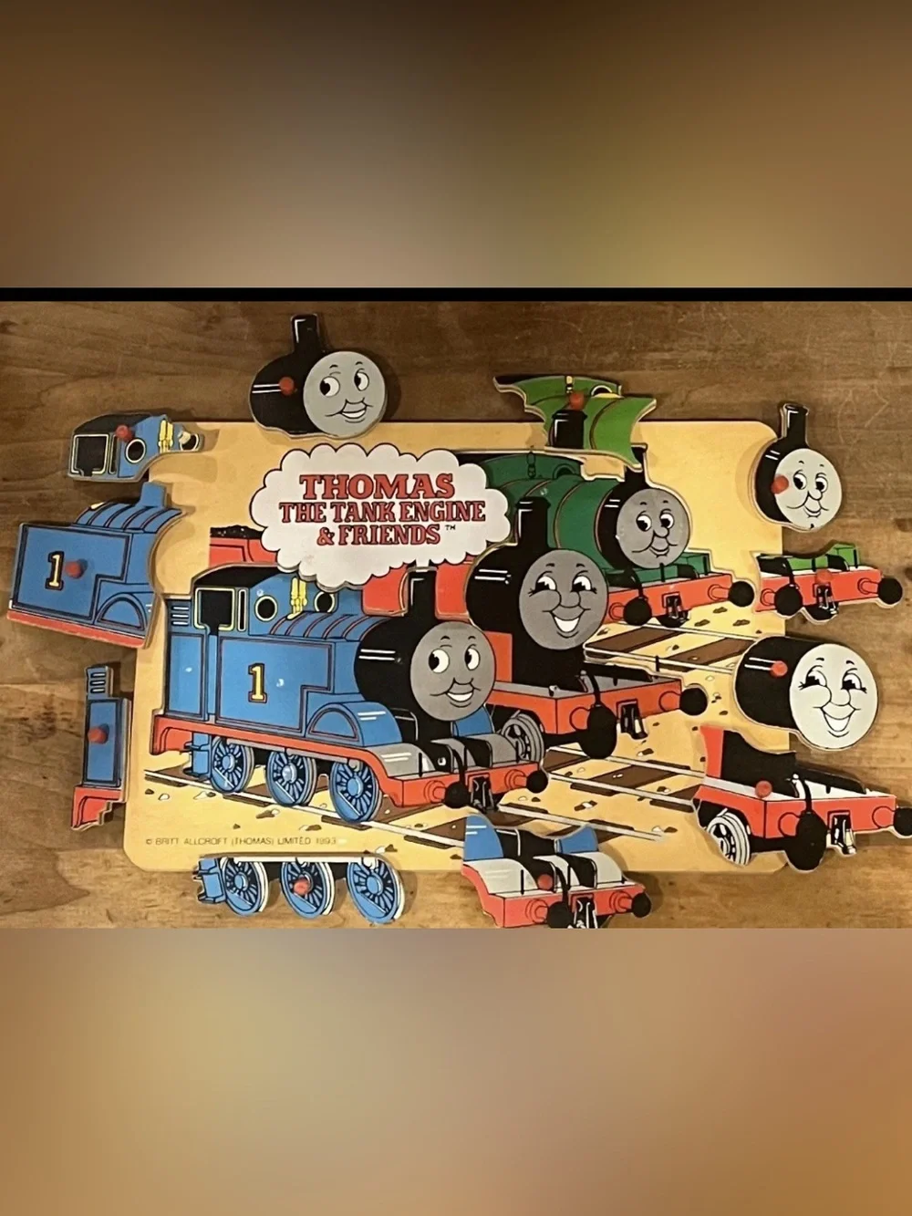 Vintage Rare 1993 Thomas The Tank Engine & Friends Wooden Puzzle